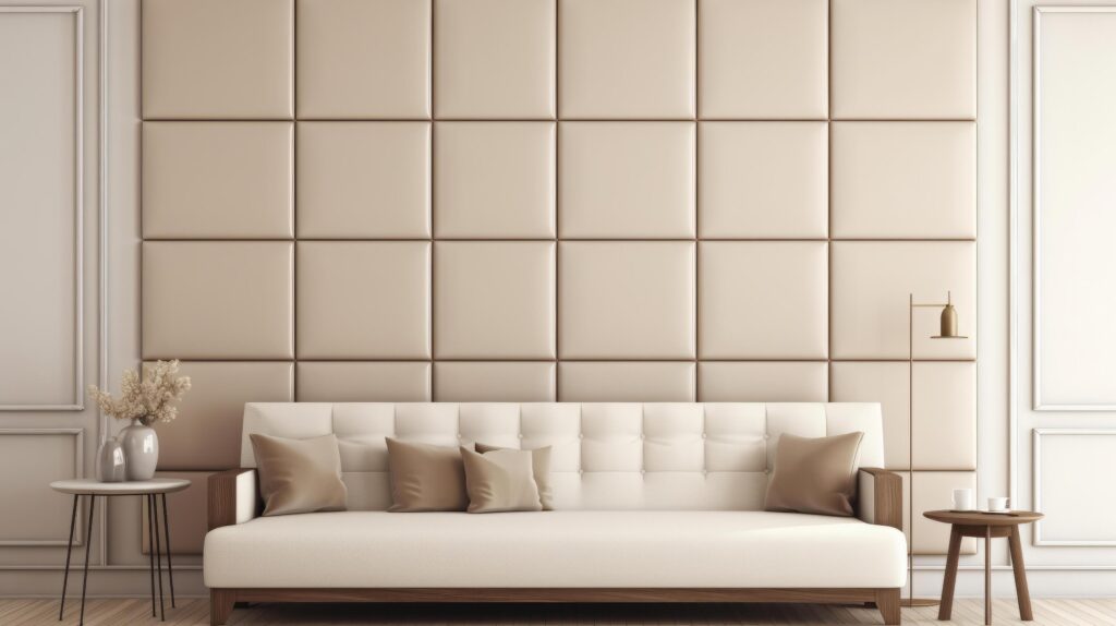 Beige minimal sofa background. Illustration Stock Free