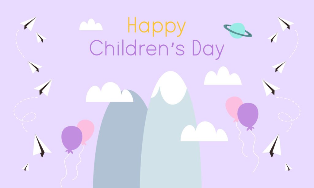 Happy children’s day background vector Free Vector