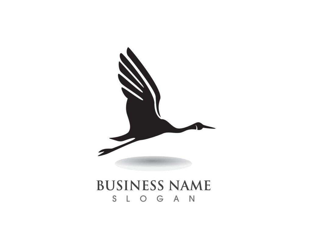 Crane Bird Logo Template Stock Free