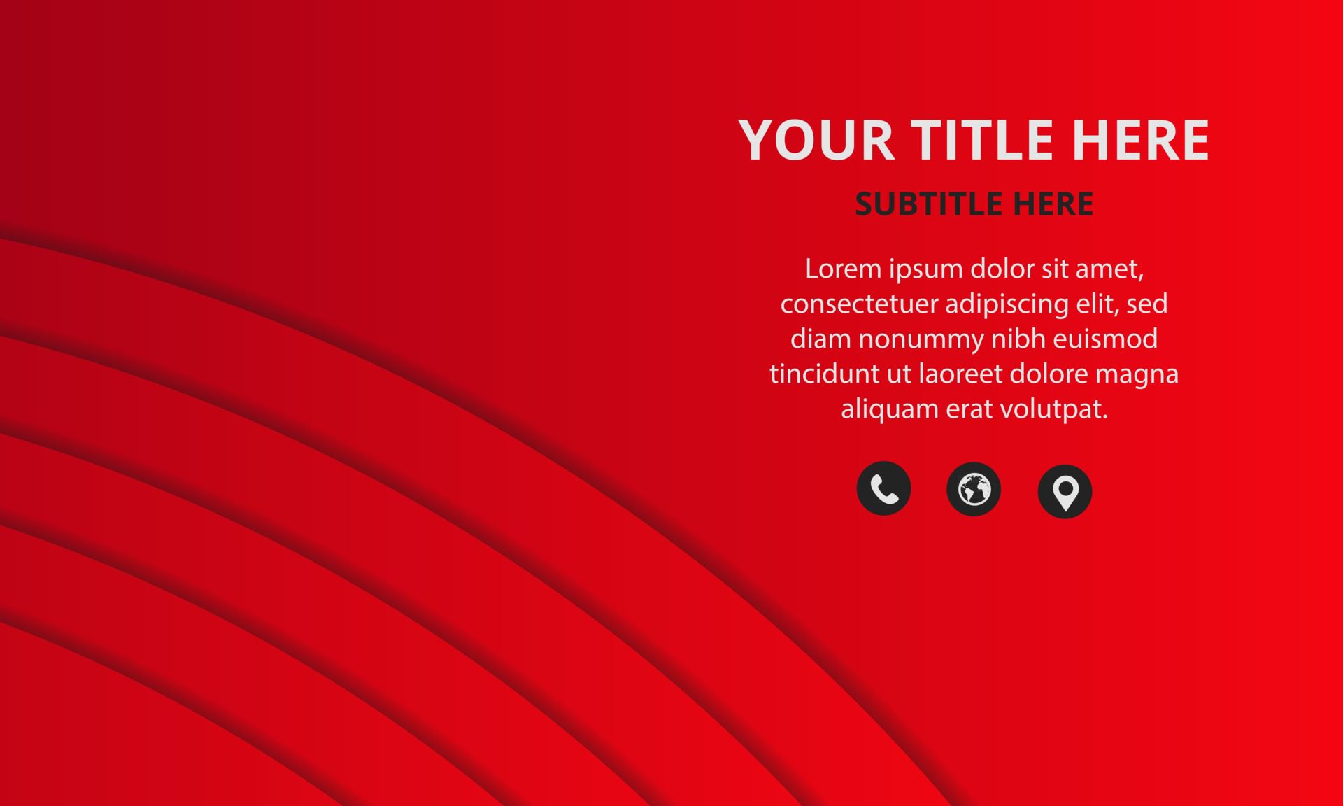 Modern Red Business Background With Curved Lines Free Vector