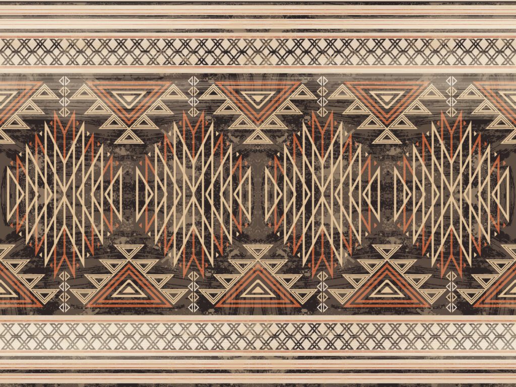 Native american indian ornament pattern geometric ethnic textile texture tribal aztec pattern navajo mexican fabric seamless Vector decoration fashion Free Vector