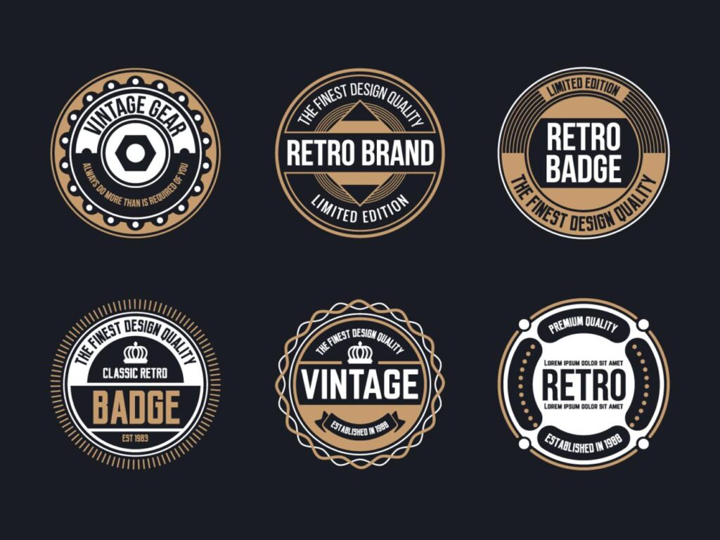 Circle Vintage and Retro Badge Design Collection Stock Free