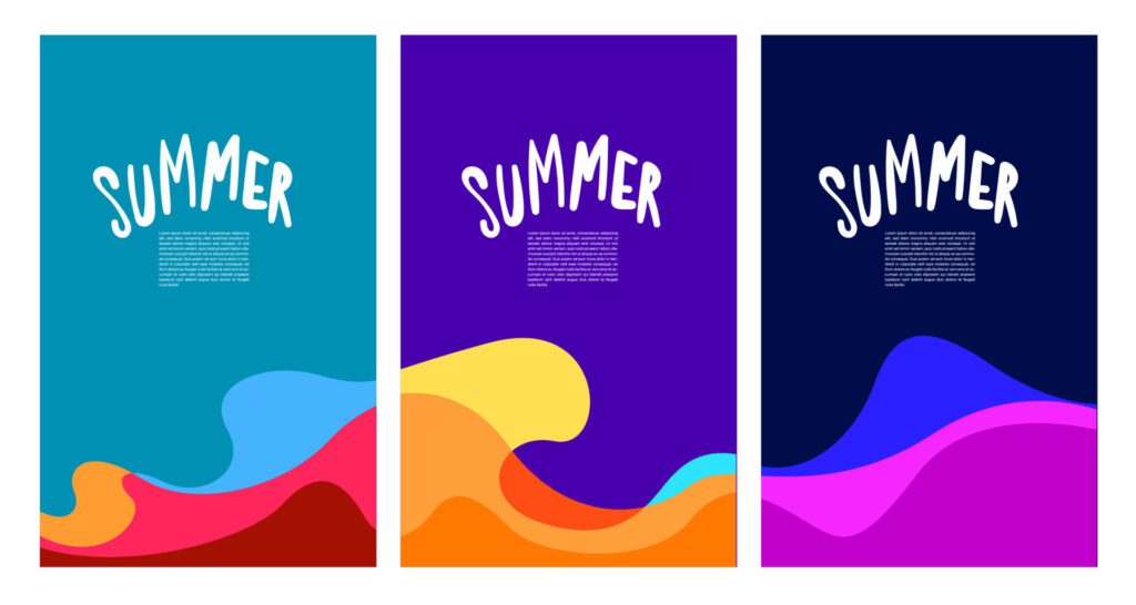 Vector Colorful Fluid and Liquid Summer Brochure Background Template Free Vector