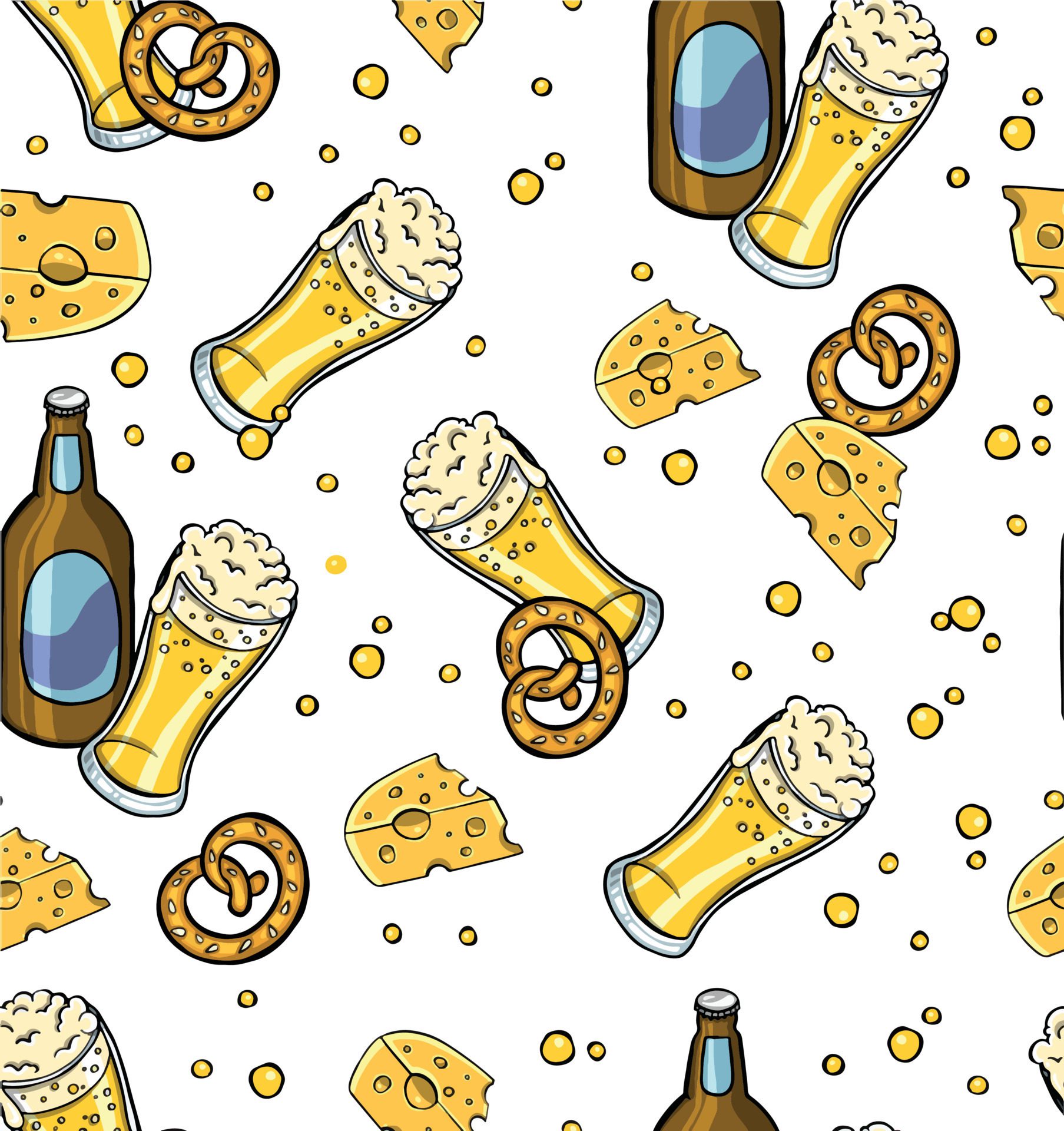 textile ornament beer seamless pattern memphis style outline line bundle set background download. Free Vector