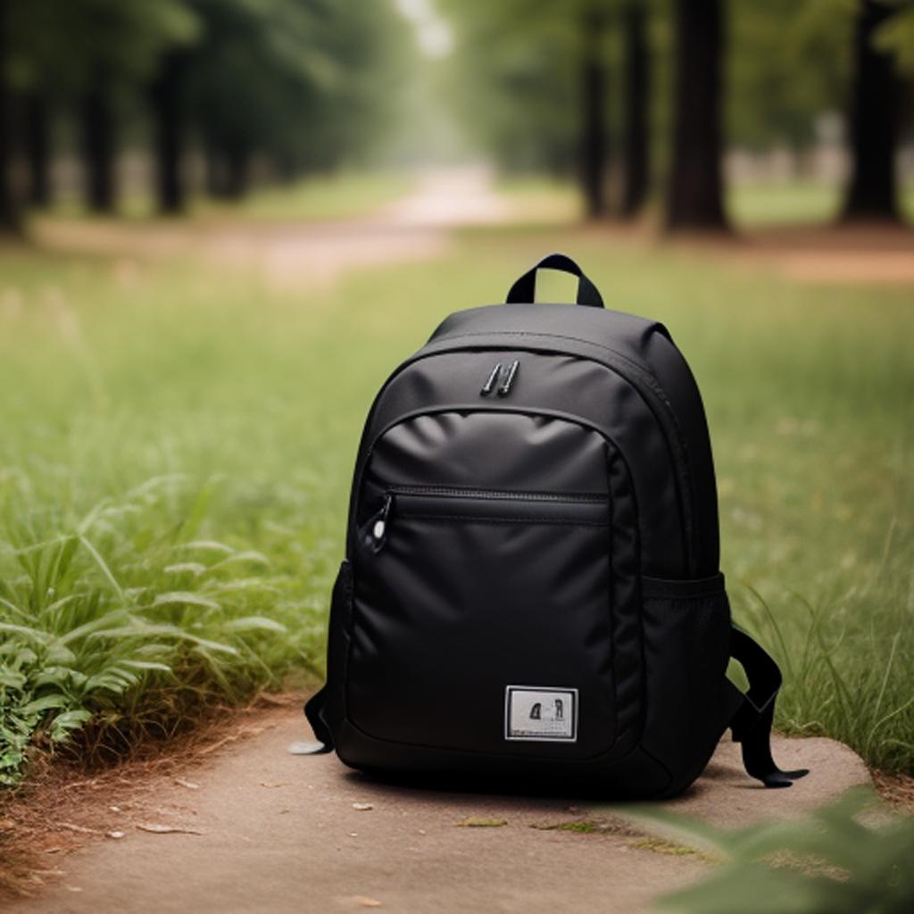 A backpack sitting by by @ai_generated