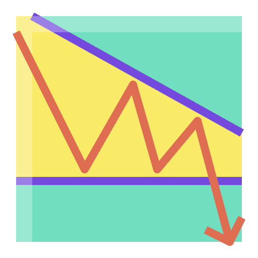 Down, trend, graph icon