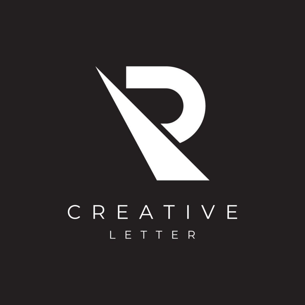 Logo design initial letter R template with geometry and monogram. Minimalist, modern and elegant logo. Background isolated. Stock Free