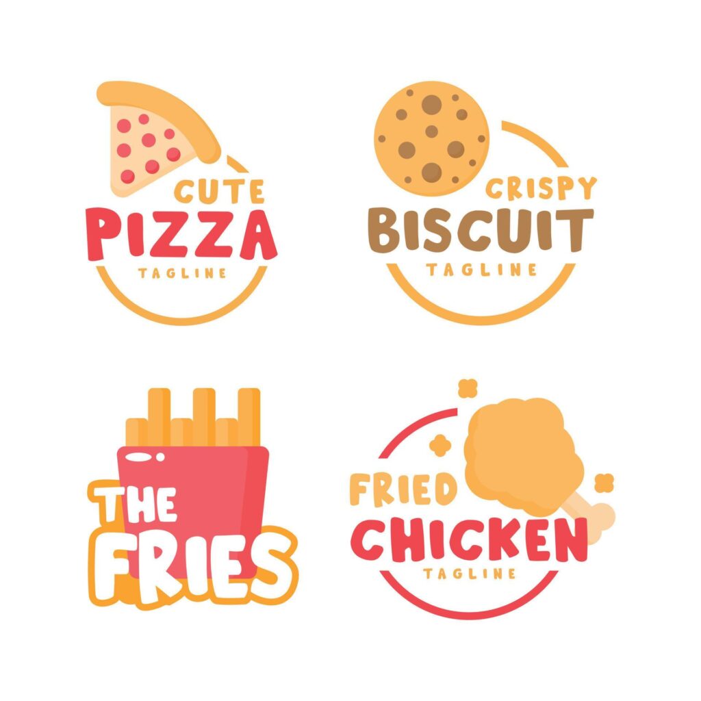 Food text bundle logo Stock Free