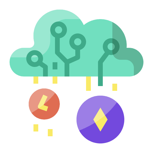 Air, drop, cryptocurrency icon