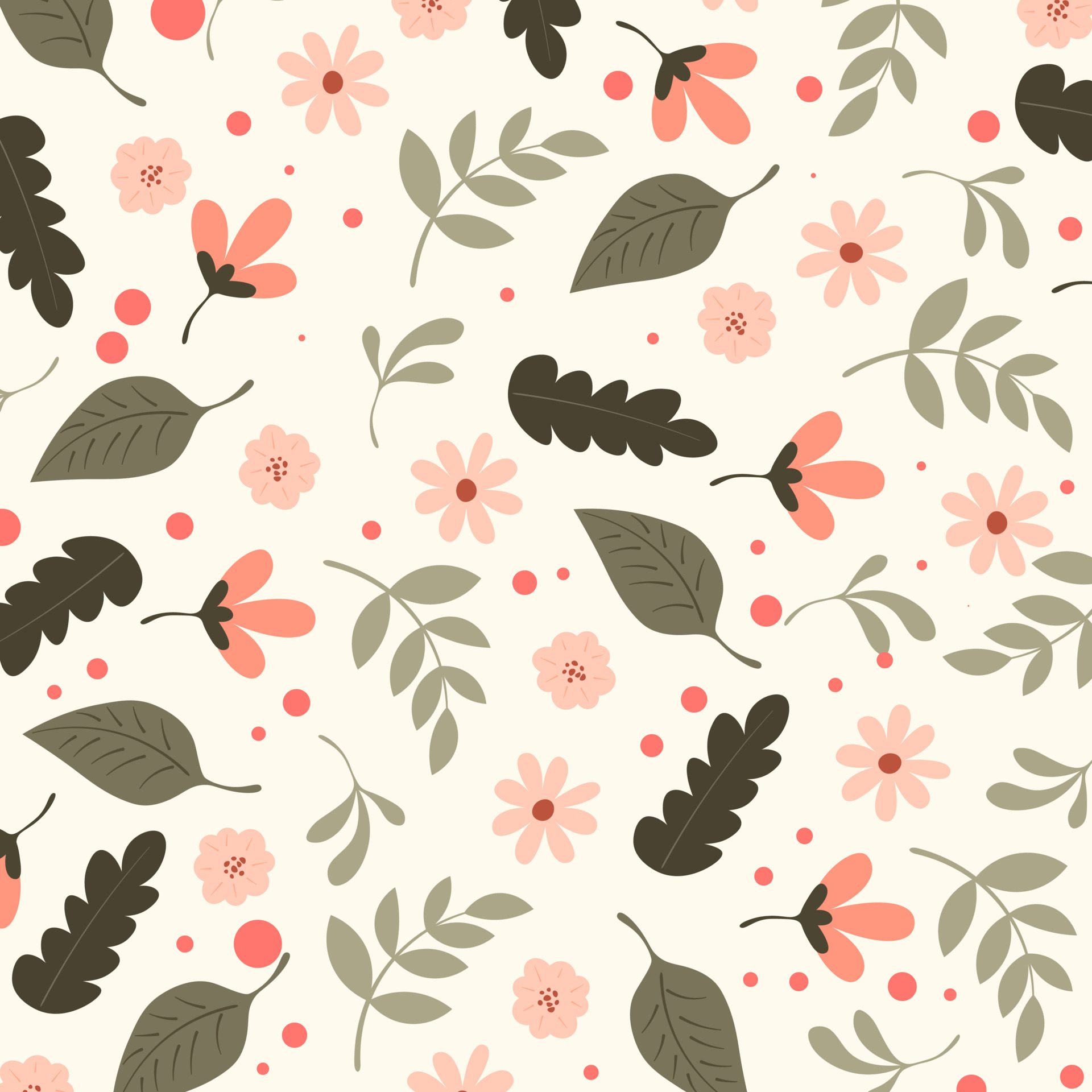 Abstract hand draw floral pattern background. Vector. Free Vector