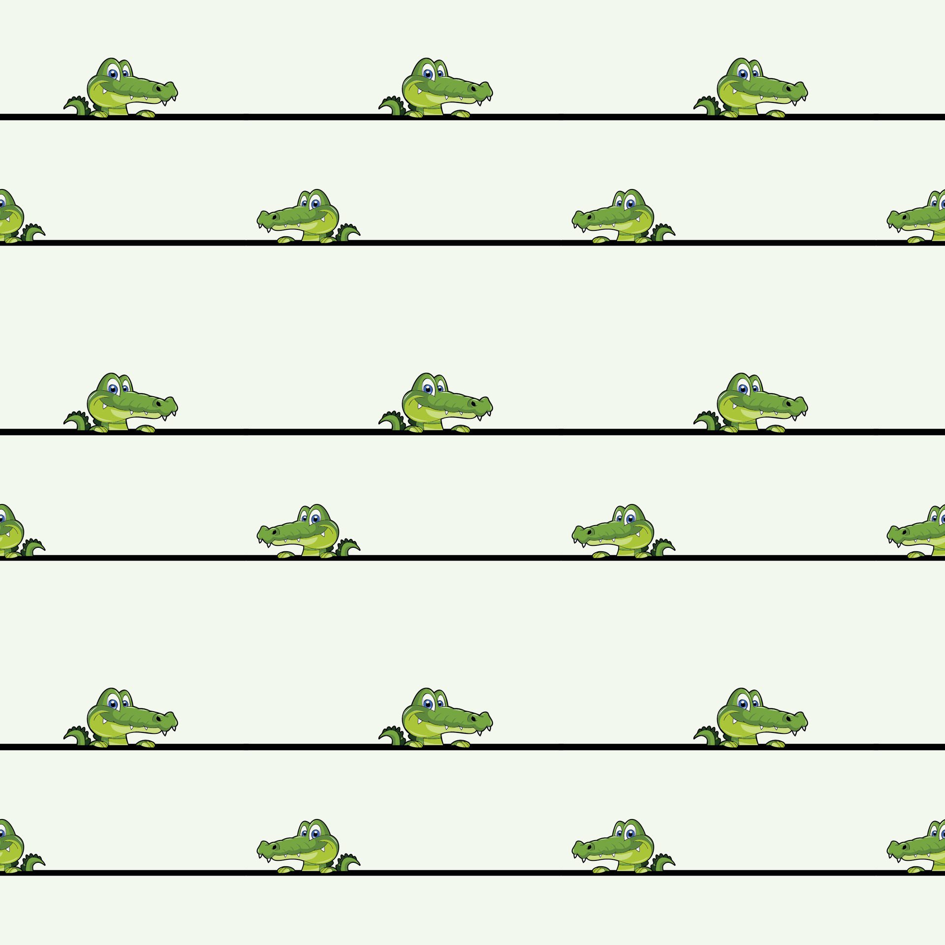 Cute Croco Seamless Pattern Design Free Vector