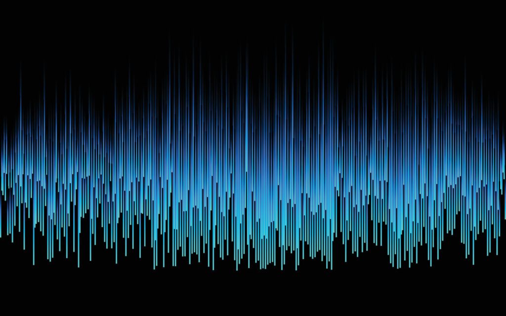 Vector half circles Digital Technology Ai lines flowing dynamic pattern in blue green colors isolated on black background Free Vector