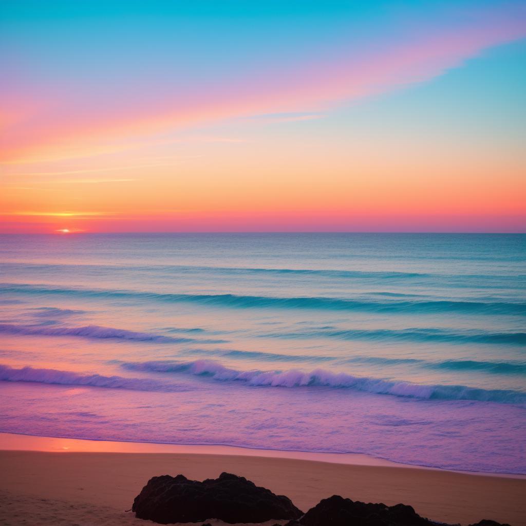 A vivid pastel sunset by @ai_generated