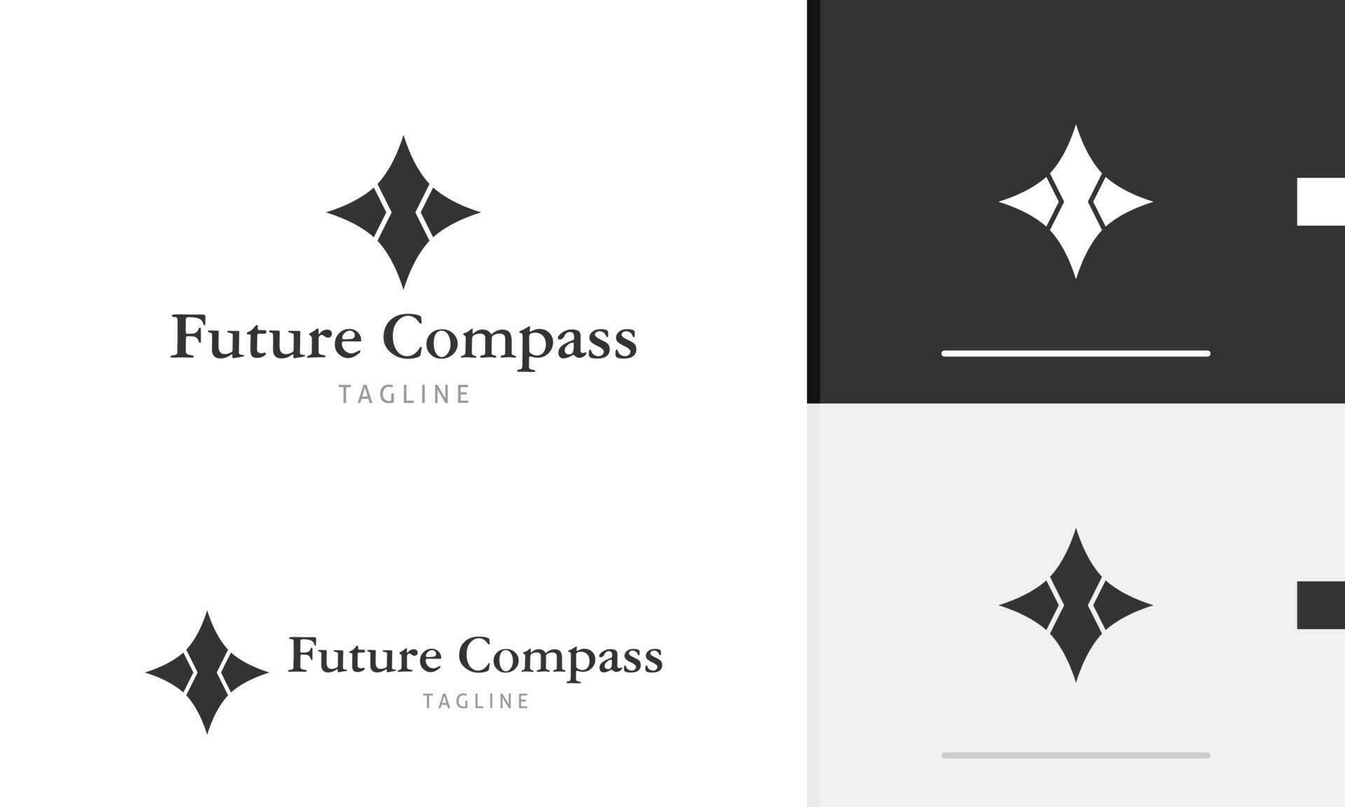 Logo design icon of geometric compass arrow pointing west north south east adventure journey tool Stock Free