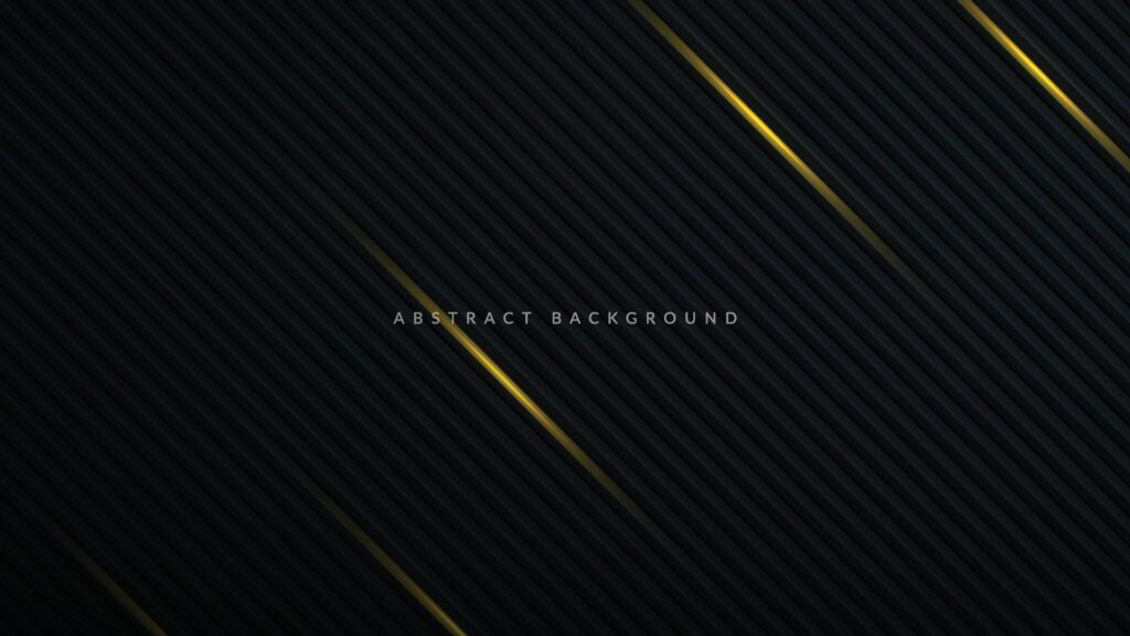 Dark abstract background with golden lines Free Vector