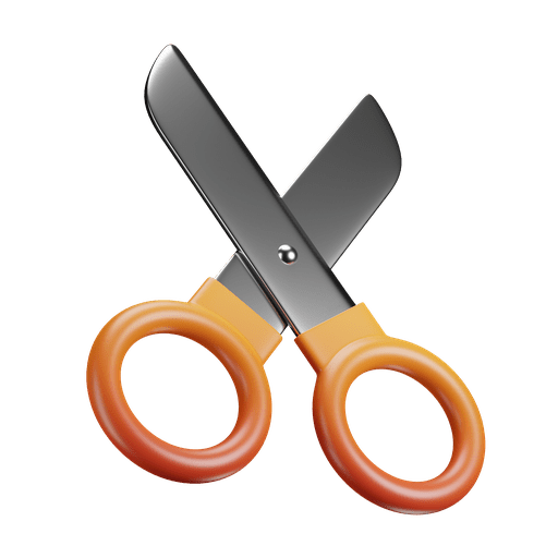 Scissor, cut, cutting 3D illustration