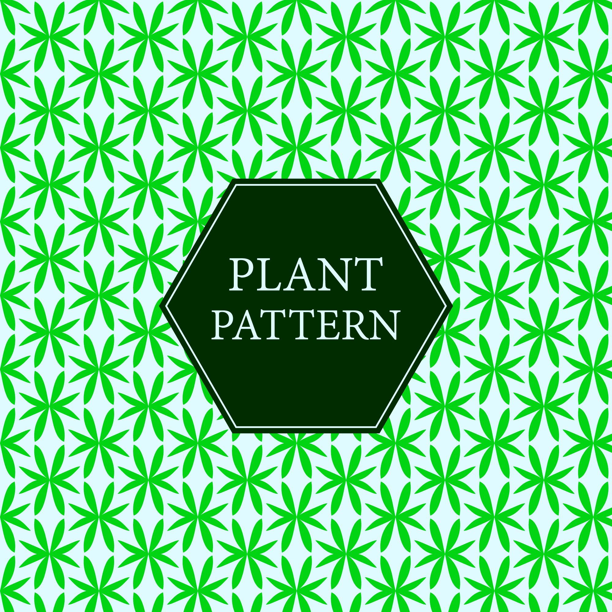 Flat green plant pattern Free Vector