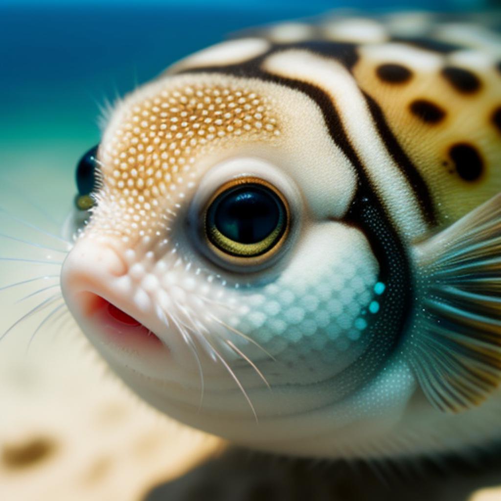 Baby puffer fish in by @ai_generated