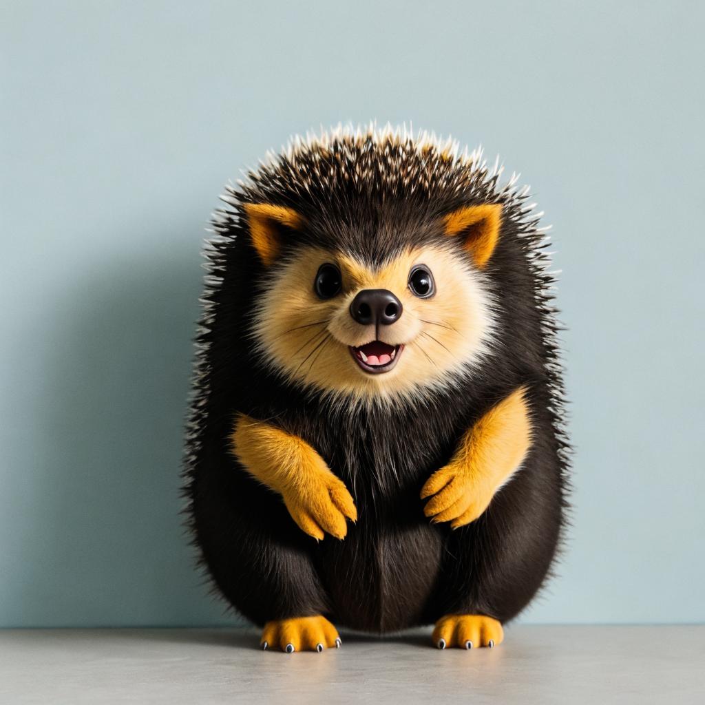 Cartoon porcupine looking at by @ai_generated