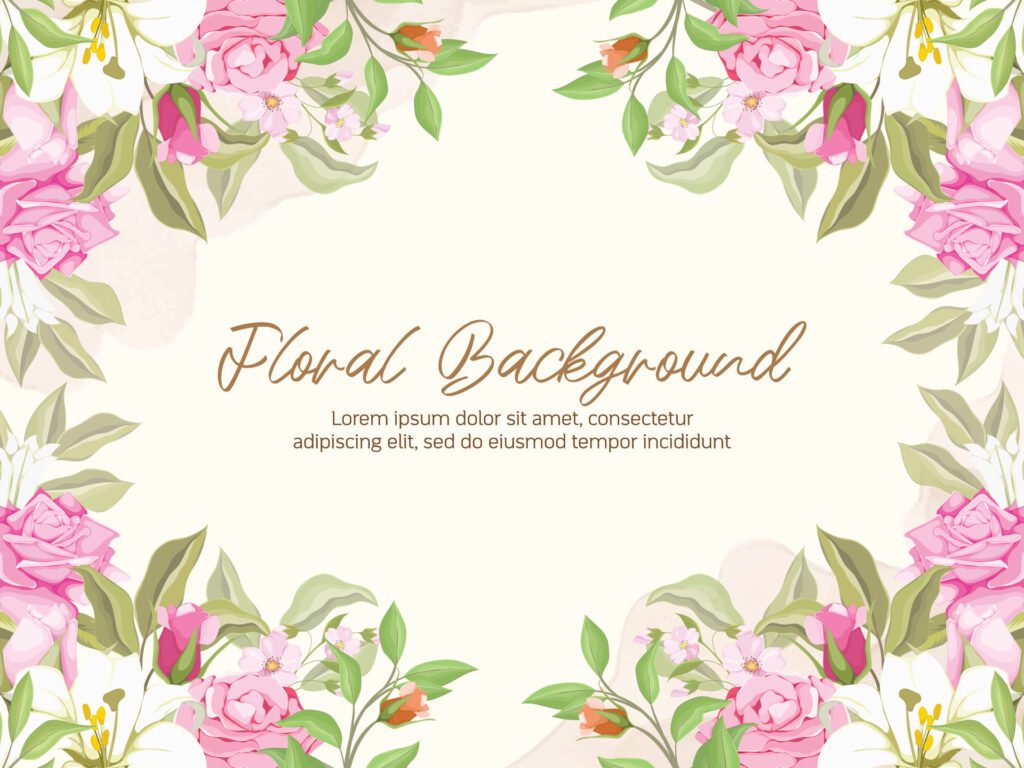 Floral Wedding Background Template Free Vector