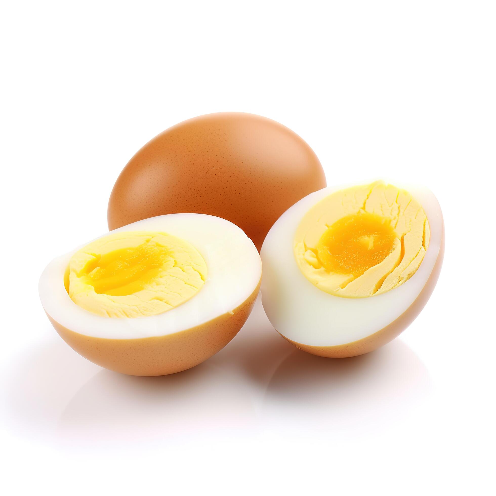 Slices of Boiled Eggs Food Isolated Image for Mock Up Illustration Still Image White Background with Stock Free