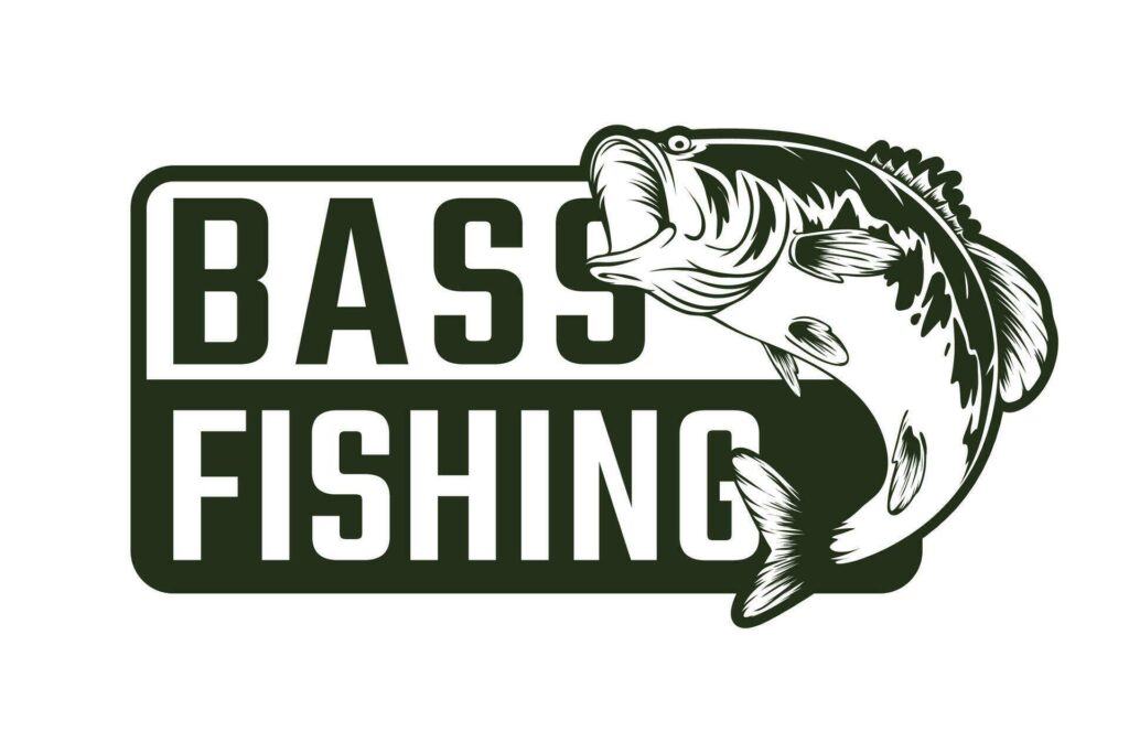 largemouth bass fishing logo design template Stock Free