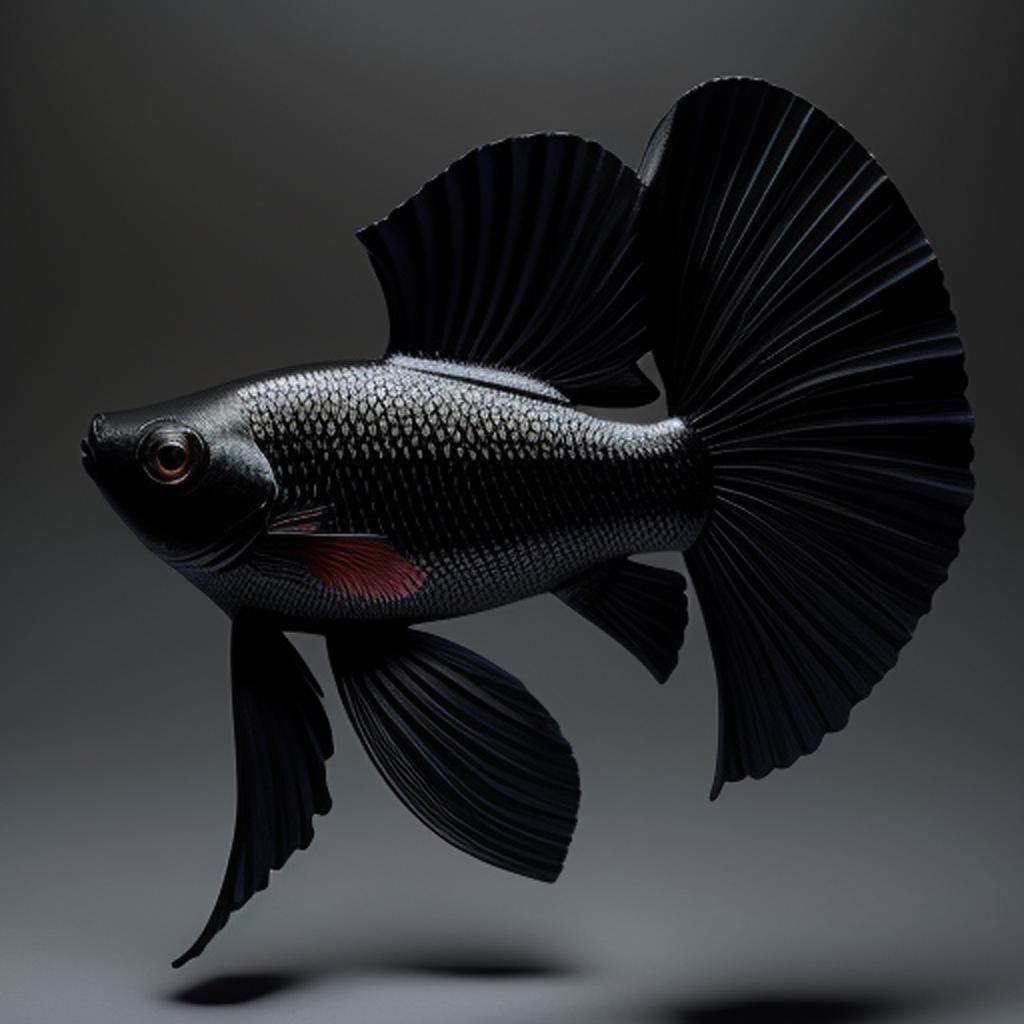 Gorgeous black goldfish, intricate by @ai_generated