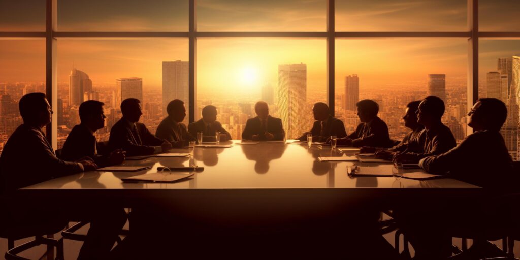 The business people are meeting in the conference room with . Stock Free