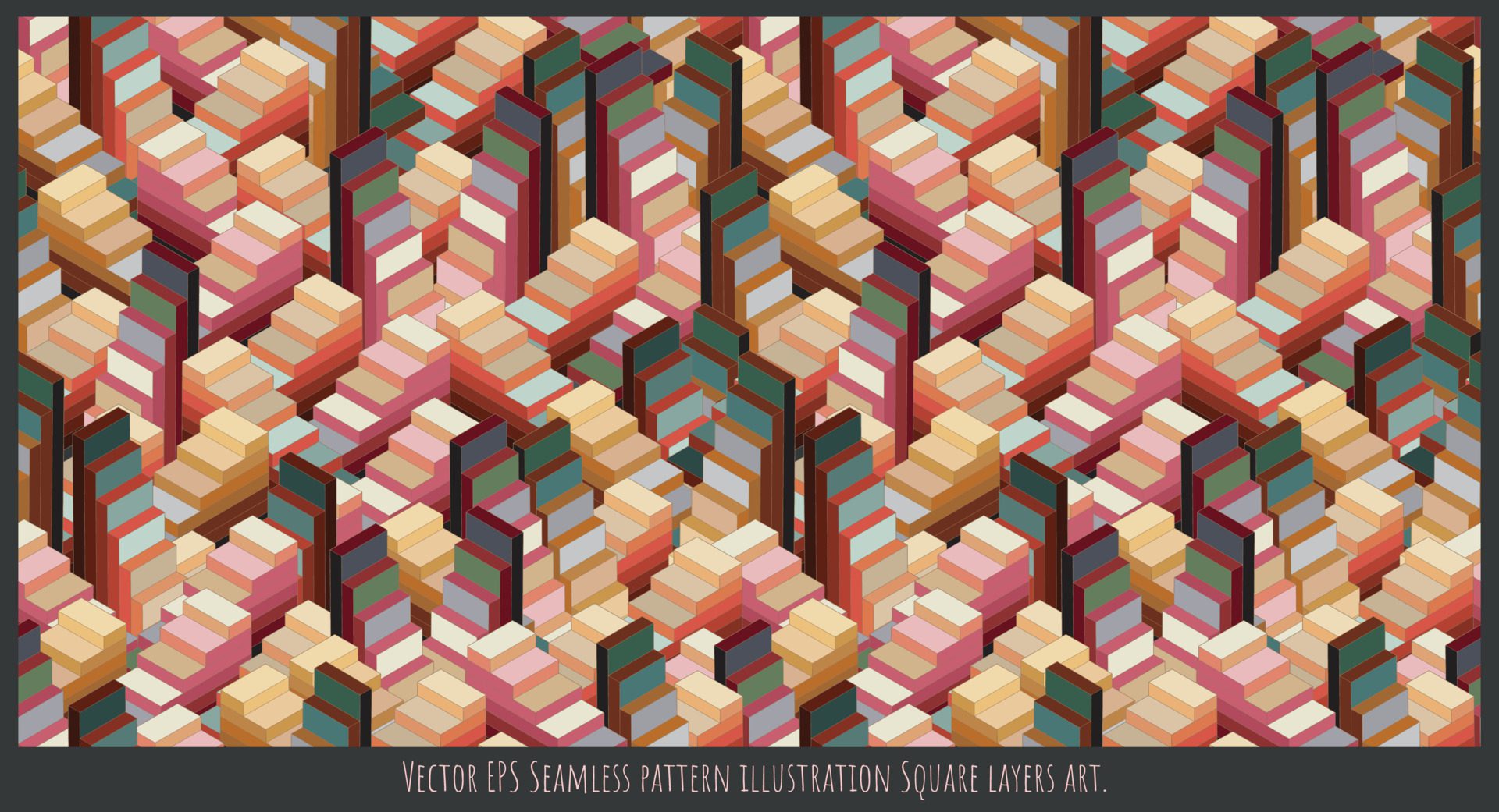 Vector EPS Seamless pattern illustration Square layers art Free Vector