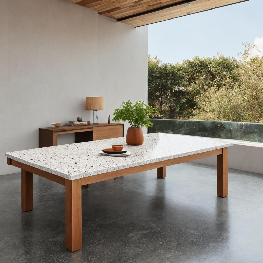 Terrazzo table top with by @ai_generated