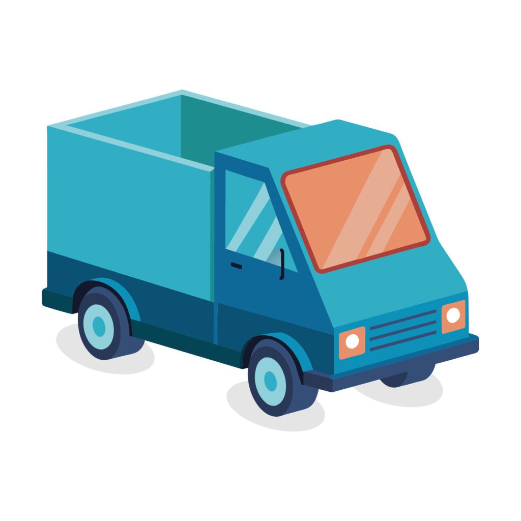 Small truck flat vector illustration on white background Free Vector