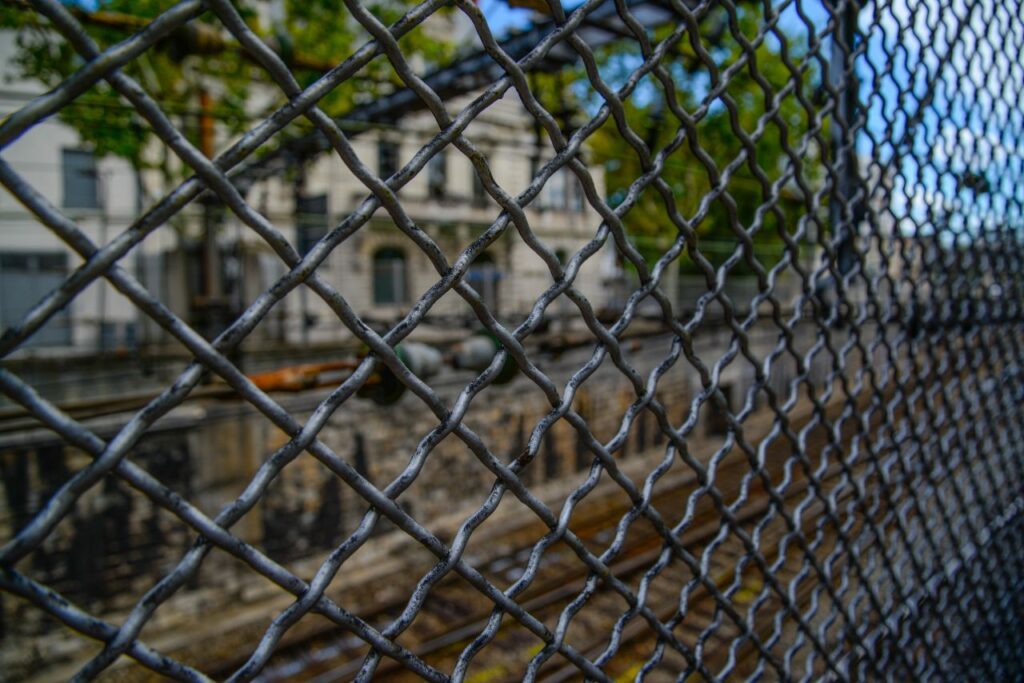 Fence at the tracks Stock Free