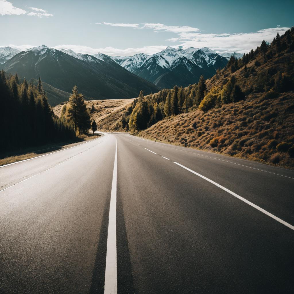 Minimal highway Nature photography,HD by @ai_generated