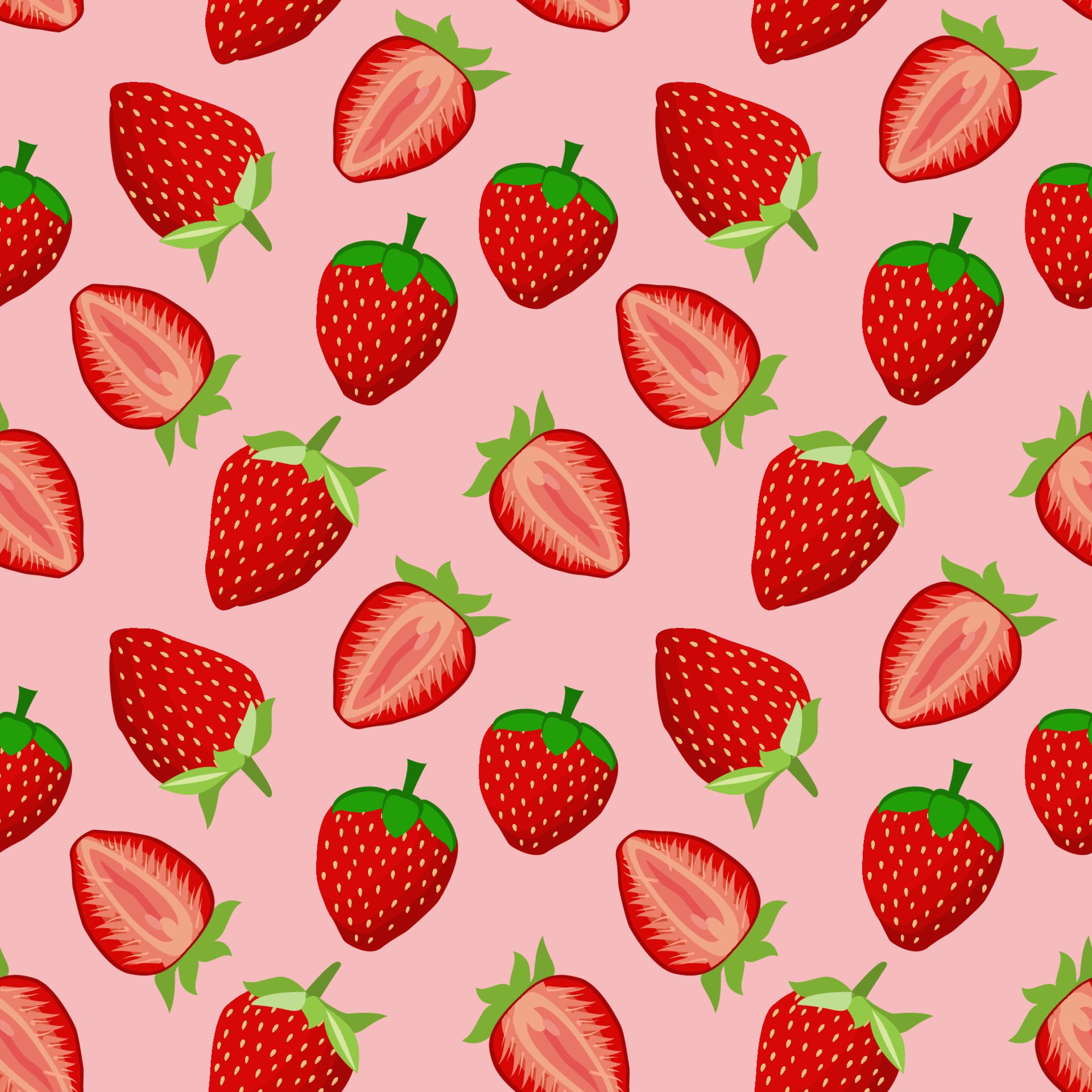 
									Cute strawberry cartoon seamless pattern vector Background design for kids, decorating, wallpaper, wrapping paper, fabric, backdrop Free Vector and Free SVG