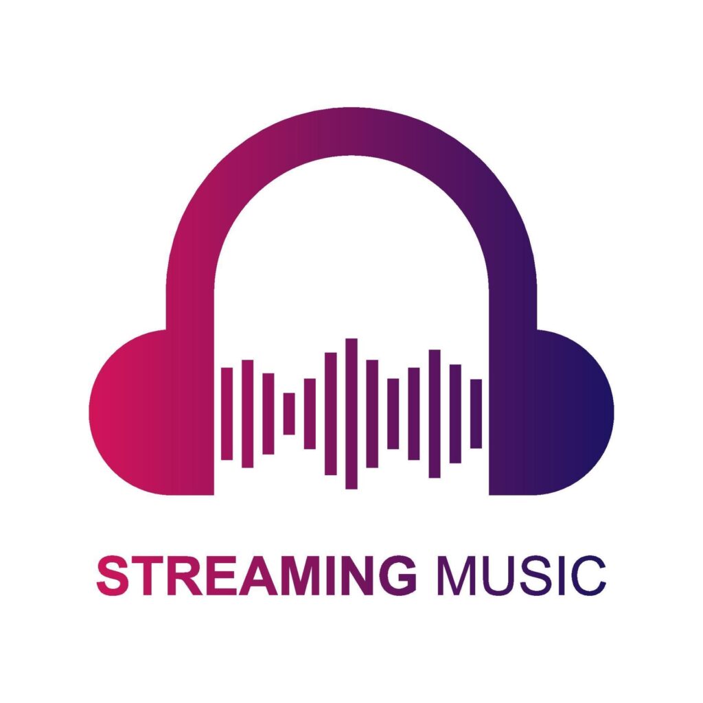 Music streaming icon logo, vector illustration Stock Free