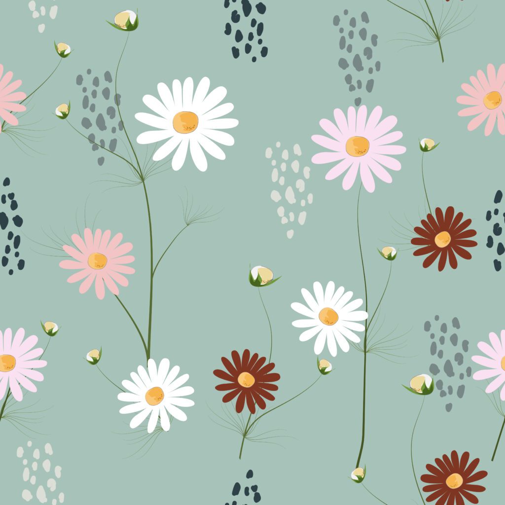 Pastel colored small flowers pattern Free Vector