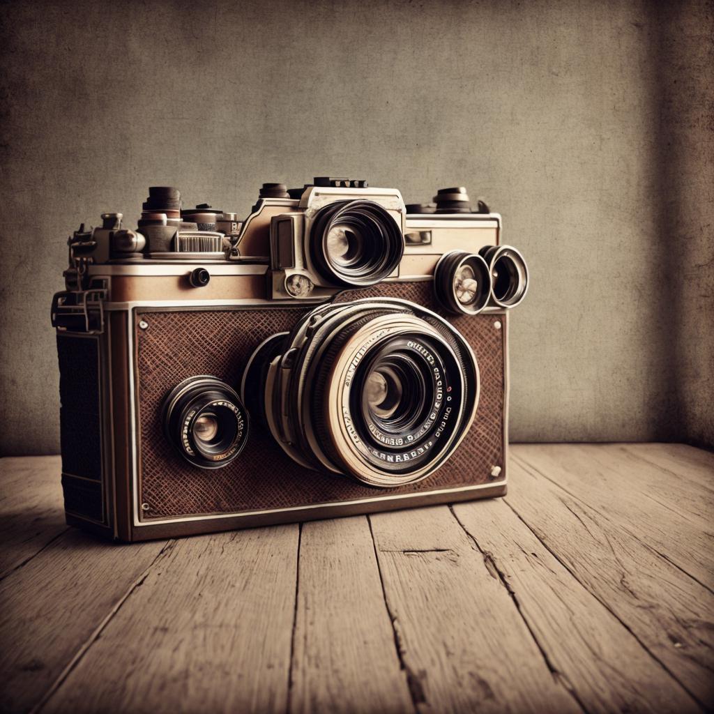 “Vintage camera, rustic textures, by @ai_generated