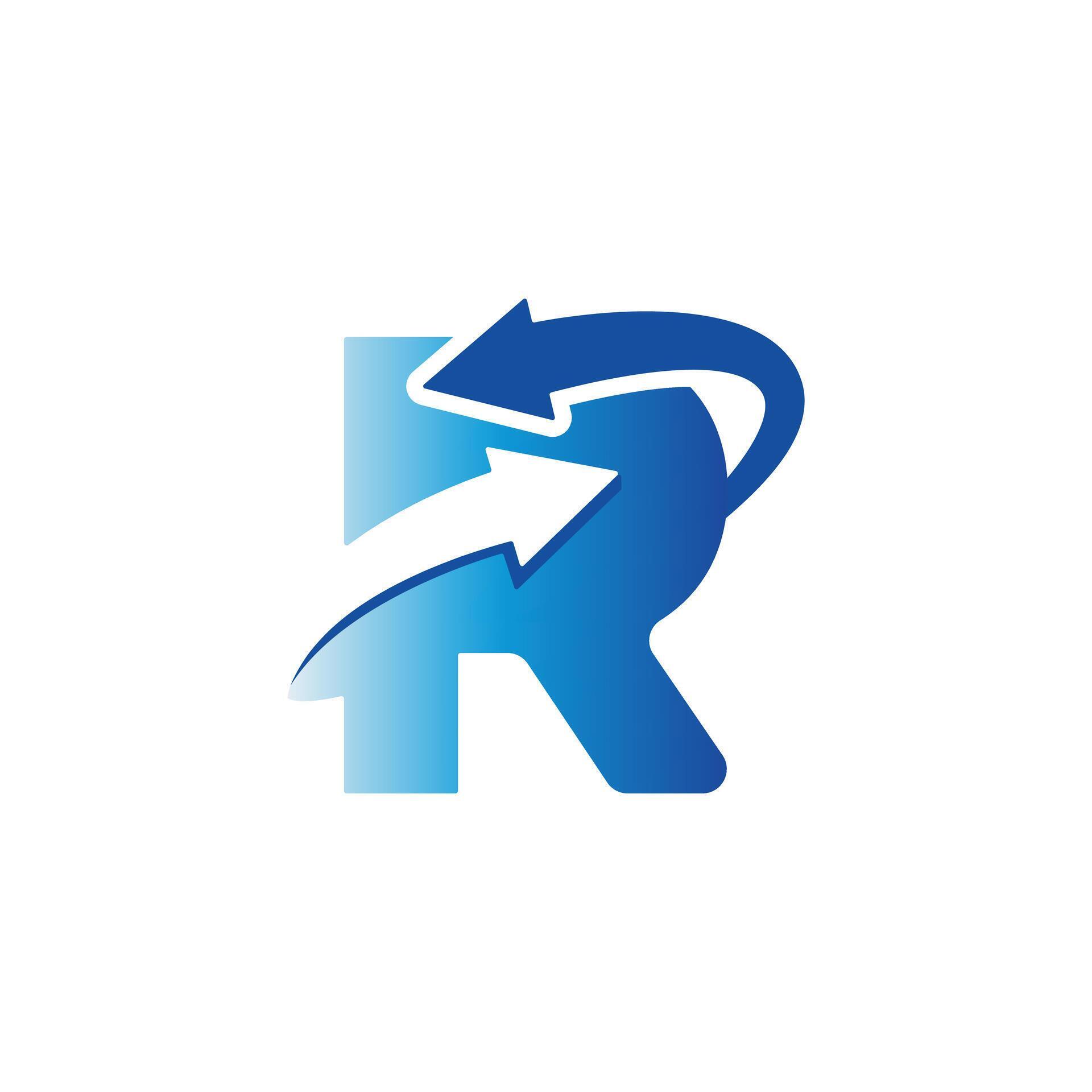 Letter r arrow logo vector. Stock Free