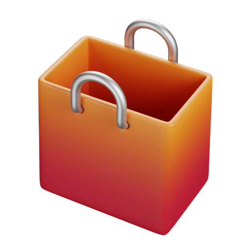 Bag, shopping bag, empty bag 3D illustration