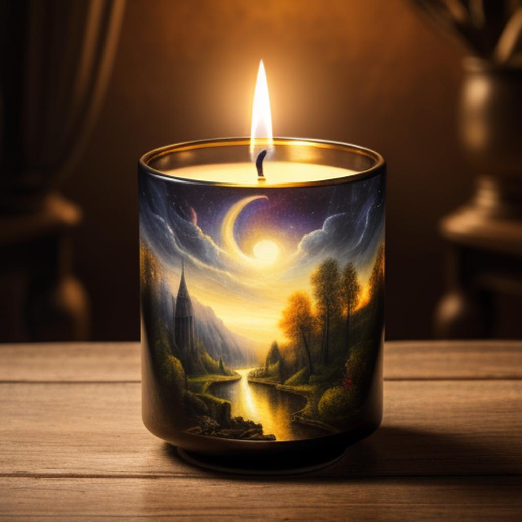 Candle with art on by @ai_generated