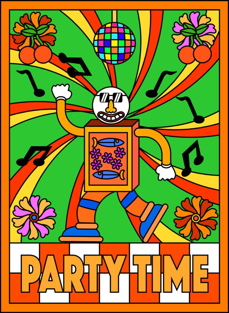 party time design llustration for background, banner, poster, flyer, template, design, etc Free Vector