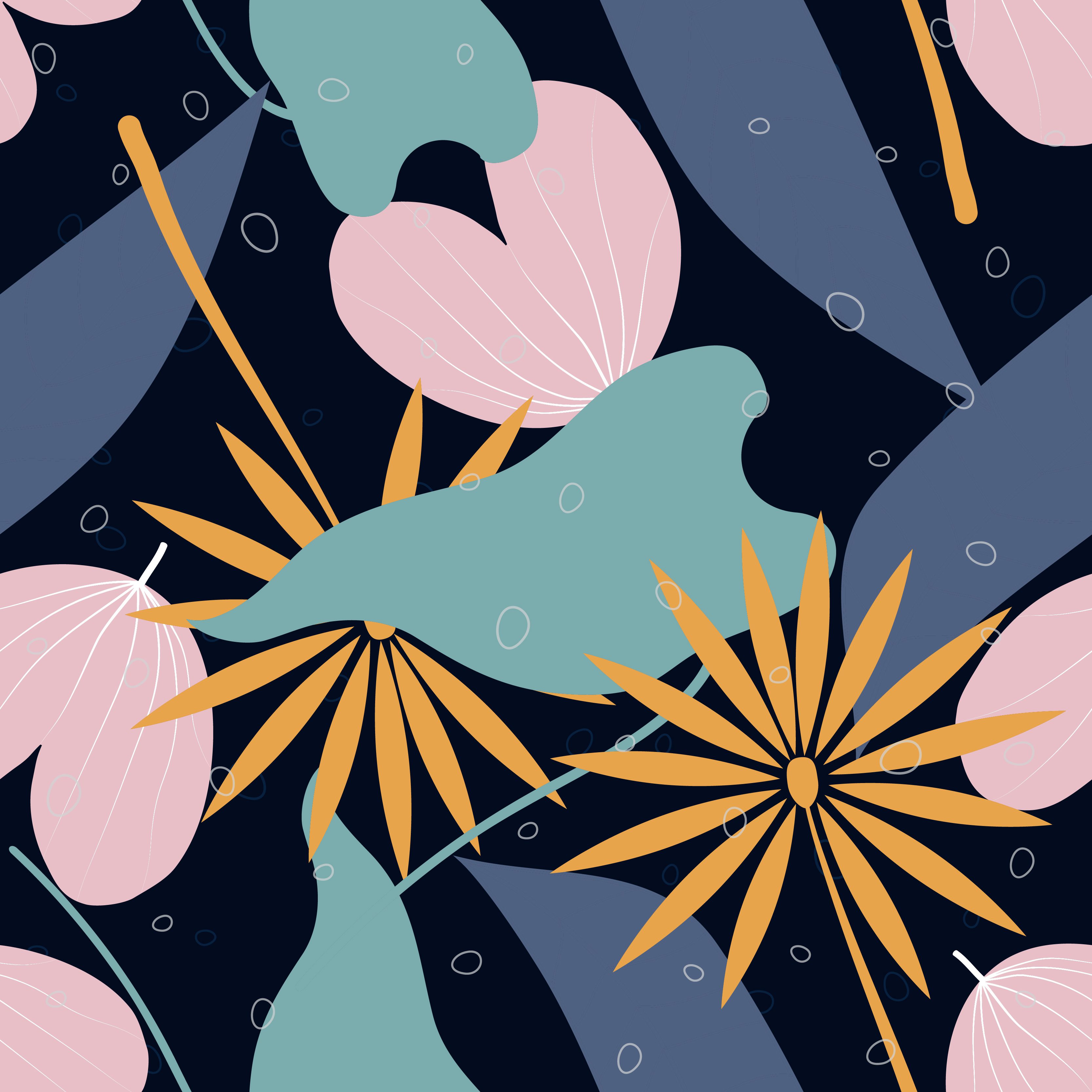 Big floral pattern Free Vector