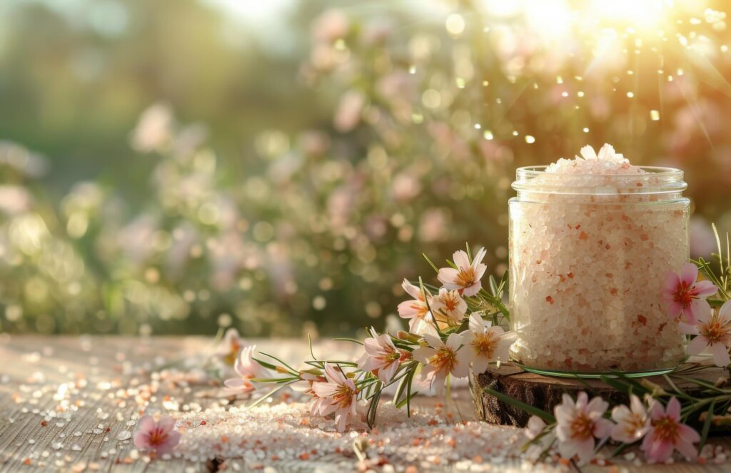 Pink and White Ranunculus Flowers Surrounding a Blank White Card on a Dark Background Stock Free