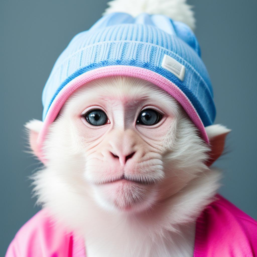 A white monkey with by @ai_generated