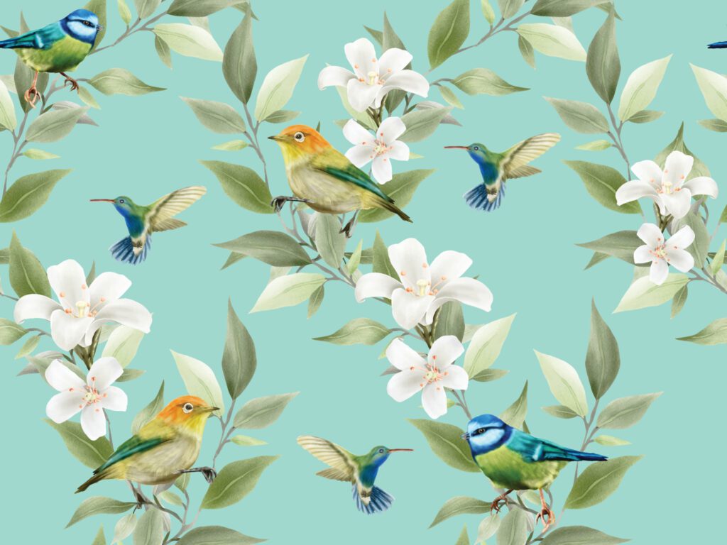 Beautiful floral tropical seamless pattern Free Vector