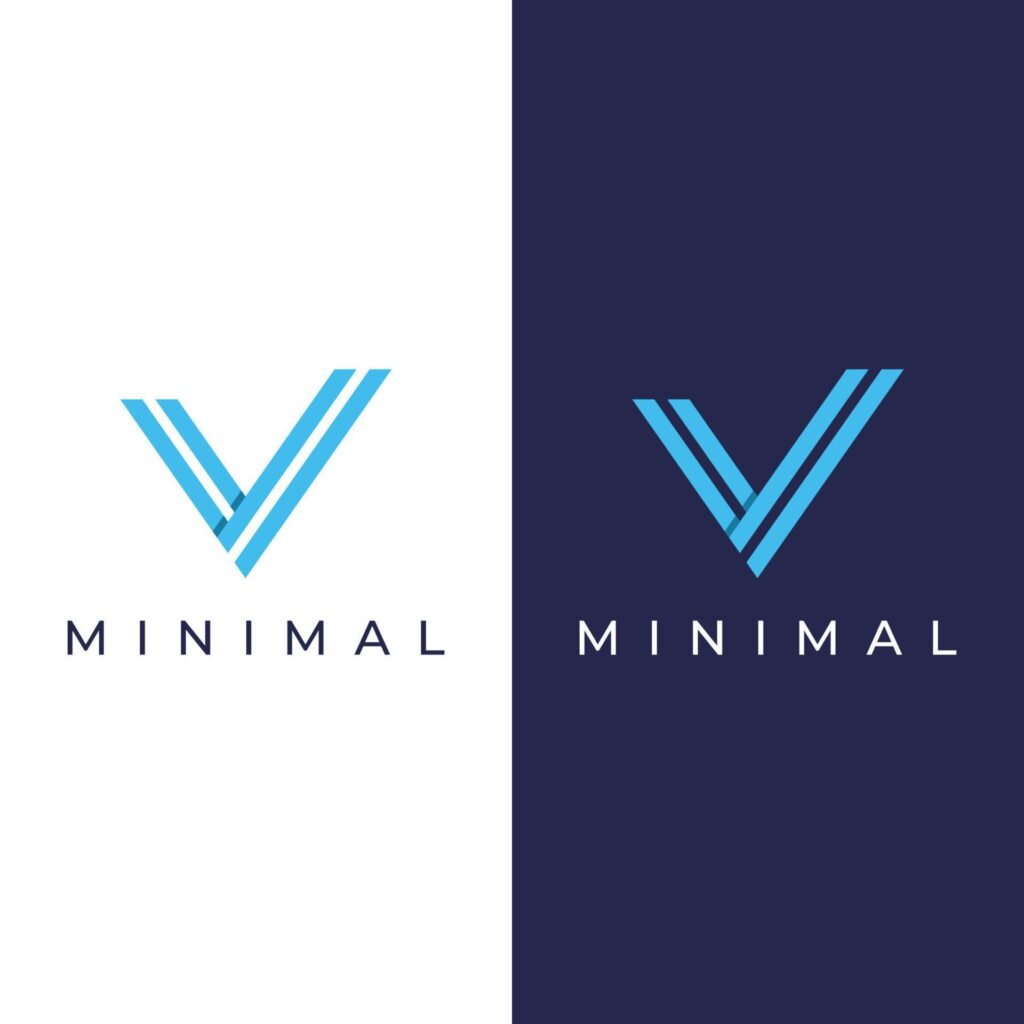 Logo design initial letter V with artistic monogram.Logo is modern, luxurious and elegant. Background isolated. Stock Free