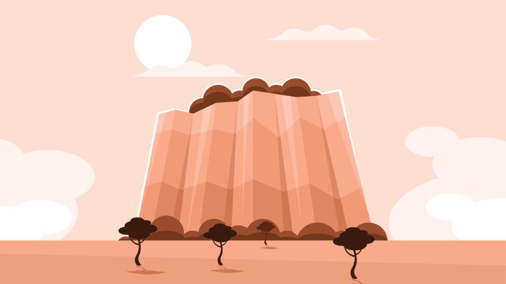 desert mountain american hills abstract background for children book Free Vector