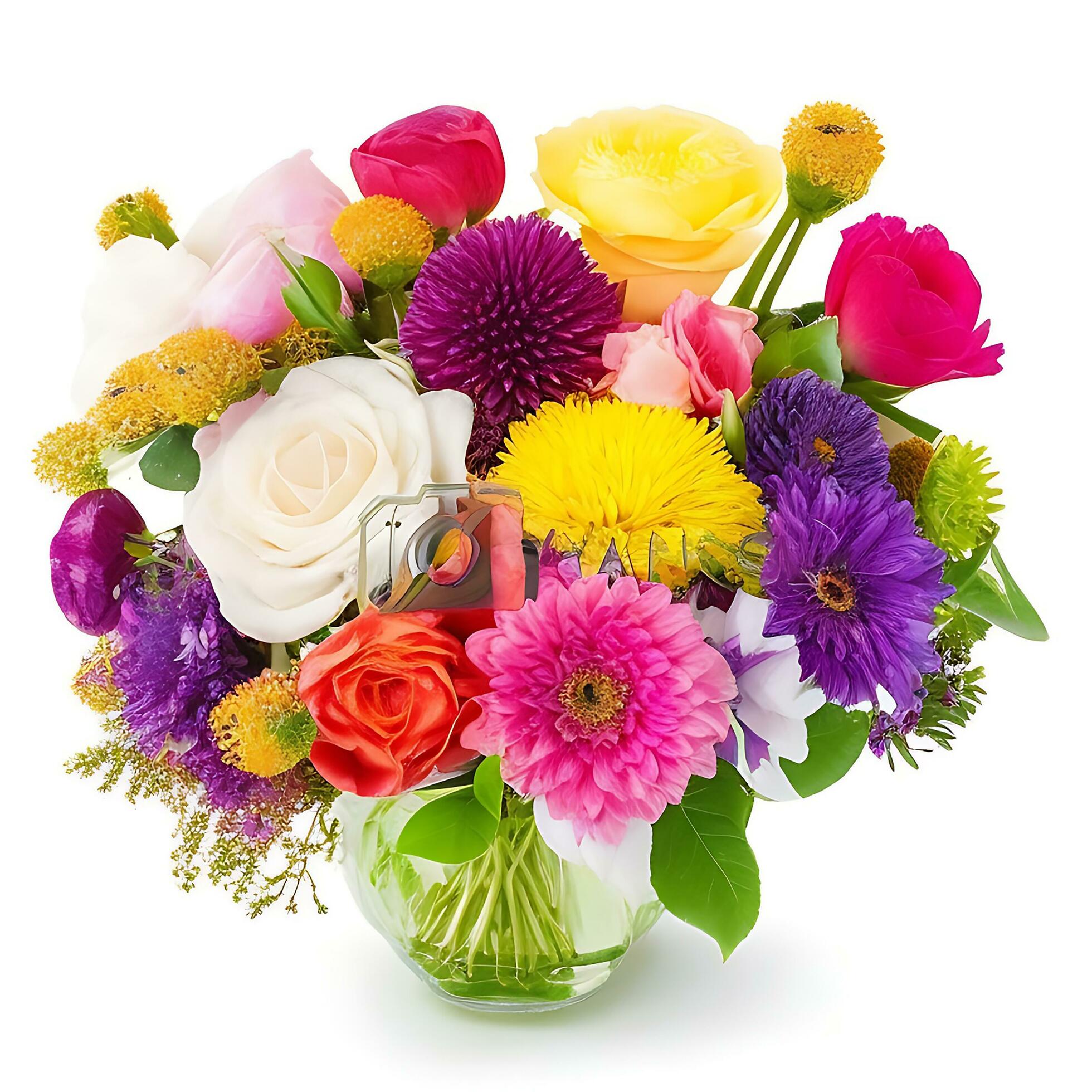 Natural Colorful bouquet of flowers is on a white backgroun.ai generatedd Stock Free