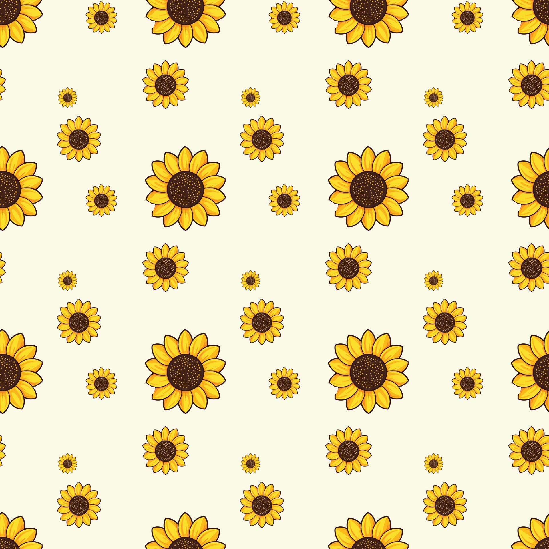 Sunny Sunflowers Seamless Pattern Design Free Vector