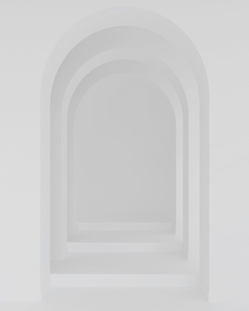 White architecture arch hallway space. Abstract arch curve corridor. Stock Free